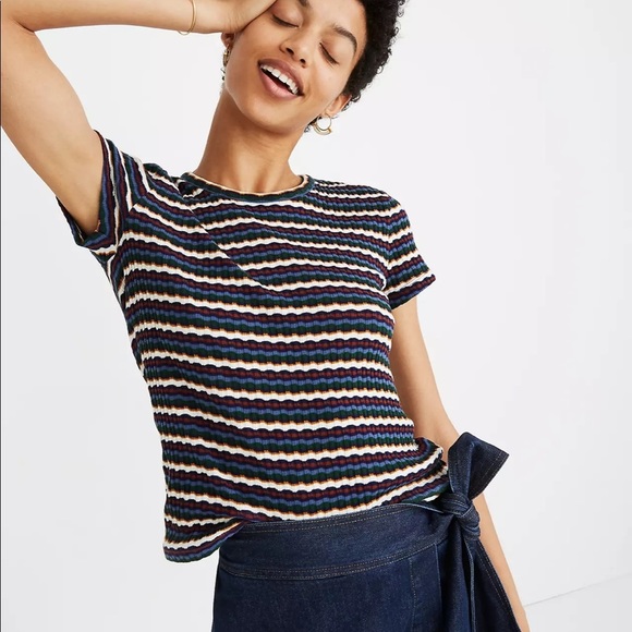 Madewell Tops - Madewell | Ribbed Baby Tee in Stripe